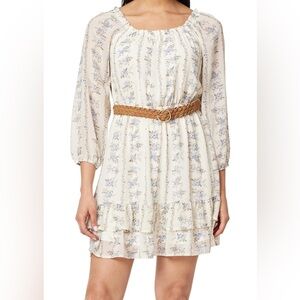 Wallflower Cream Floral Long Sleeve Dress